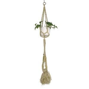 Vintage Macrame Plant Hanger Green Handmade Retro
